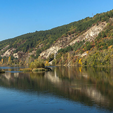 Autumn Landscape of Iskar River near Pancharevo lake, Sofia city Region, Bulgaria