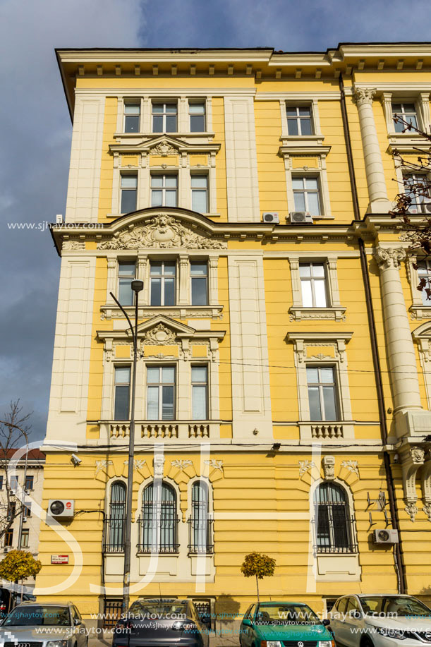 SOFIA, BULGARIA -NOVEMBER 12, 2017: Old Building in the center of city of Sofia, Bulgaria