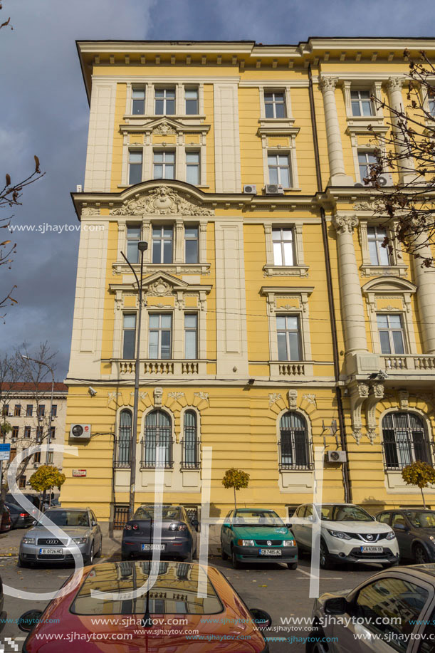 SOFIA, BULGARIA -NOVEMBER 12, 2017: Old Building in the center of city of Sofia, Bulgaria