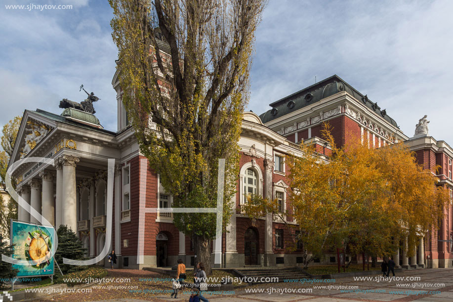 SOFIA, BULGARIA - NOVEMBER 12, 2017: National Theatre Ivan Vazov in Sofia, Bulgaria