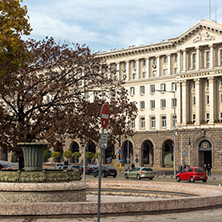 SOFIA, BULGARIA -NOVEMBER 12, 2017: Buildings of Council of Ministers in city of Sofia, Bulgaria