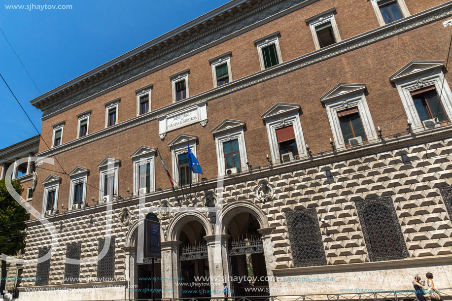 ROME, ITALY - JUNE 23, 2017: Building of Ministry of Justice in city of Rome, Italy
