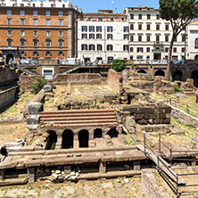 ROME, ITALY - JUNE 23, 2017: Amazing view of Largo di Torre Argentina in city of Rome, Italy