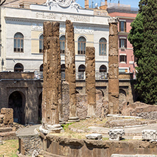 ROME, ITALY - JUNE 23, 2017: Amazing view of Largo di Torre Argentina in city of Rome, Italy