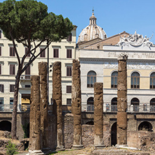 ROME, ITALY - JUNE 23, 2017: Amazing view of Largo di Torre Argentina in city of Rome, Italy