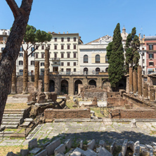 ROME, ITALY - JUNE 23, 2017: Amazing view of Largo di Torre Argentina in city of Rome, Italy