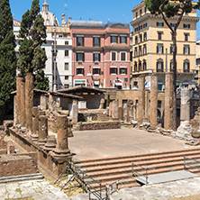 ROME, ITALY - JUNE 23, 2017: Amazing view of Largo di Torre Argentina in city of Rome, Italy