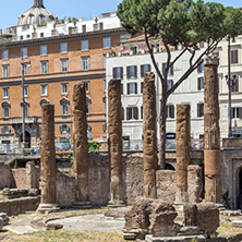 ROME, ITALY - JUNE 23, 2017: Amazing view of Largo di Torre Argentina in city of Rome, Italy