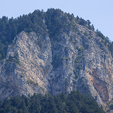 Amazing Landscape of The Red Wall peak near Bachkovo Monastery in Rhodope Mountains, Plovdiv Region, Bulgaria