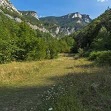 Amazing Landscape of The Red Wall peak near Bachkovo Monastery in Rhodope Mountains, Plovdiv Region, Bulgaria