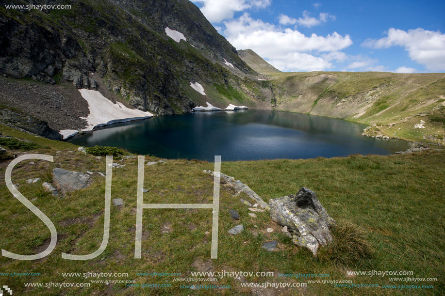 Amazing Landscape of The Eye lake, The Seven Rila Lakes, Bulgaria