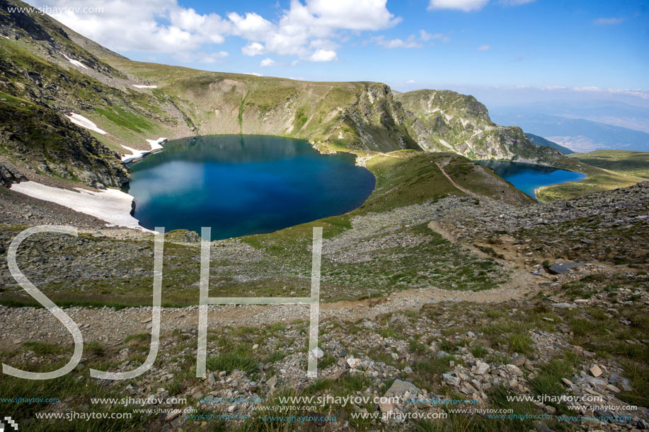 Amazing Landscape of The Eye and The Kidney lakes, The Seven Rila Lakes, Bulgaria