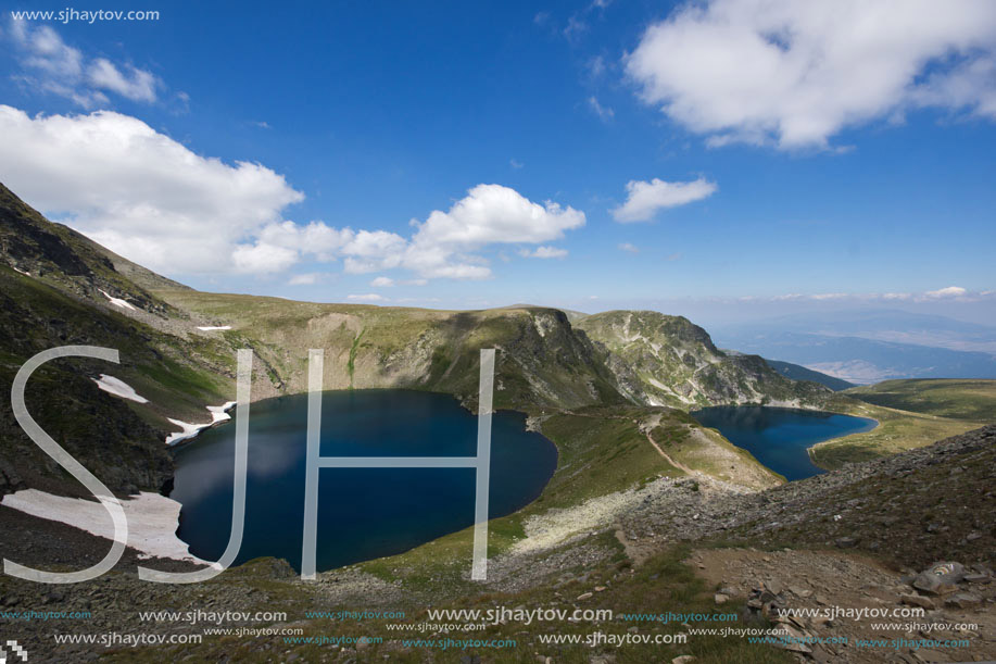 Amazing Landscape of The Eye and The Kidney lakes, The Seven Rila Lakes, Bulgaria