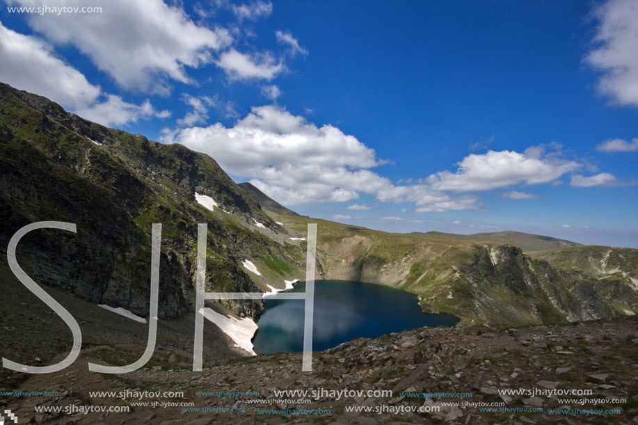 Amazing Landscape of The Eye lake, The Seven Rila Lakes, Bulgaria