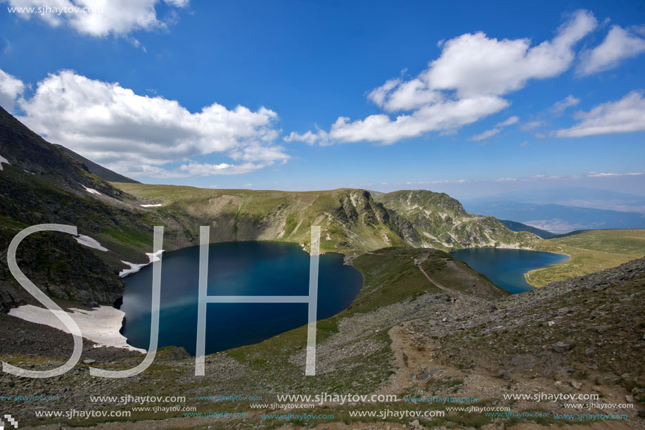 Amazing Landscape of The Eye and The Kidney lakes, The Seven Rila Lakes, Bulgaria