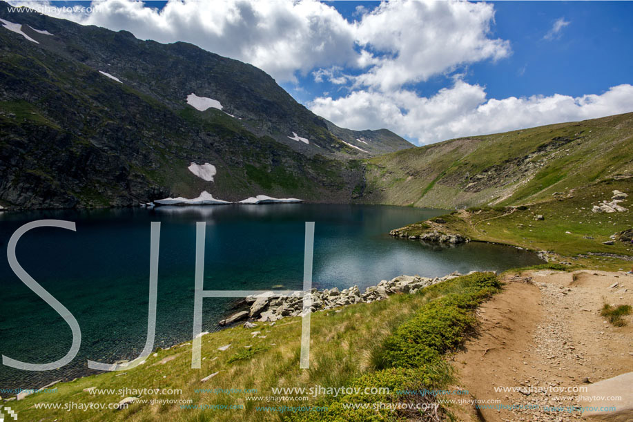 Amazing Landscape of The Eye lake, The Seven Rila Lakes, Bulgaria