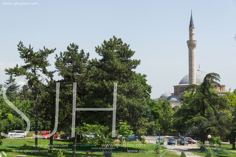 SKOPJE, REPUBLIC OF MACEDONIA - 13 MAY 2017: Mustafa Pasha"s Mosque in city of Skopje, Republic of Macedonia