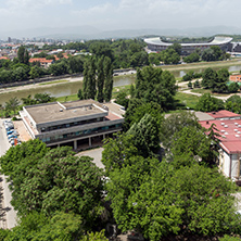 SKOPJE, REPUBLIC OF MACEDONIA - 13 MAY 2017: Panorama to city of Skopje from fortress (Kale fortress) in the Old Town, Republic of Macedonia