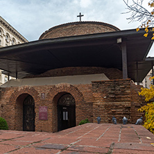 SOFIA, BULGARIA -NOVEMBER 12, 2017: Amazing  view of Church St. George Rotunda in Sofia, Bulgaria