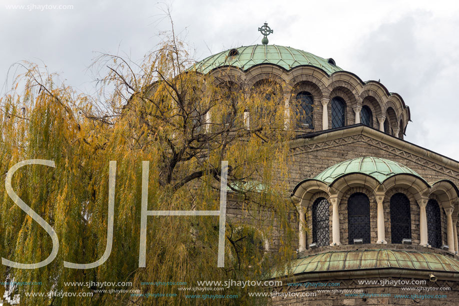 SOFIA, BULGARIA -NOVEMBER 12, 2017: Cathedral Church St. Nedelya in  Sofia, Bulgaria