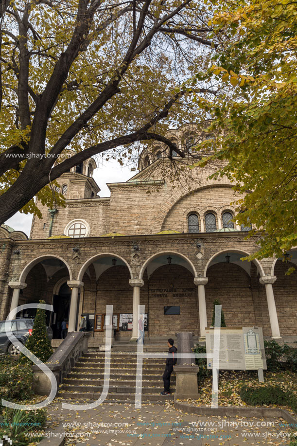 SOFIA, BULGARIA -NOVEMBER 12, 2017: Cathedral Church St. Nedelya in  Sofia, Bulgaria