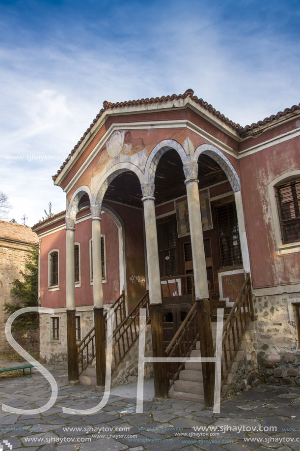 PERUSHTITSA, BULGARIA - DECEMBER 23, 2013: The building of Danov School from nineteenth century, Perushtitsa, Plovdiv Region, Bulgaria