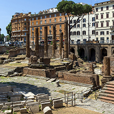 ROME, ITALY - JUNE 23, 2017: Amazing view of Largo di Torre Argentina in city of Rome, Italy