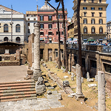 ROME, ITALY - JUNE 23, 2017: Amazing view of Largo di Torre Argentina in city of Rome, Italy