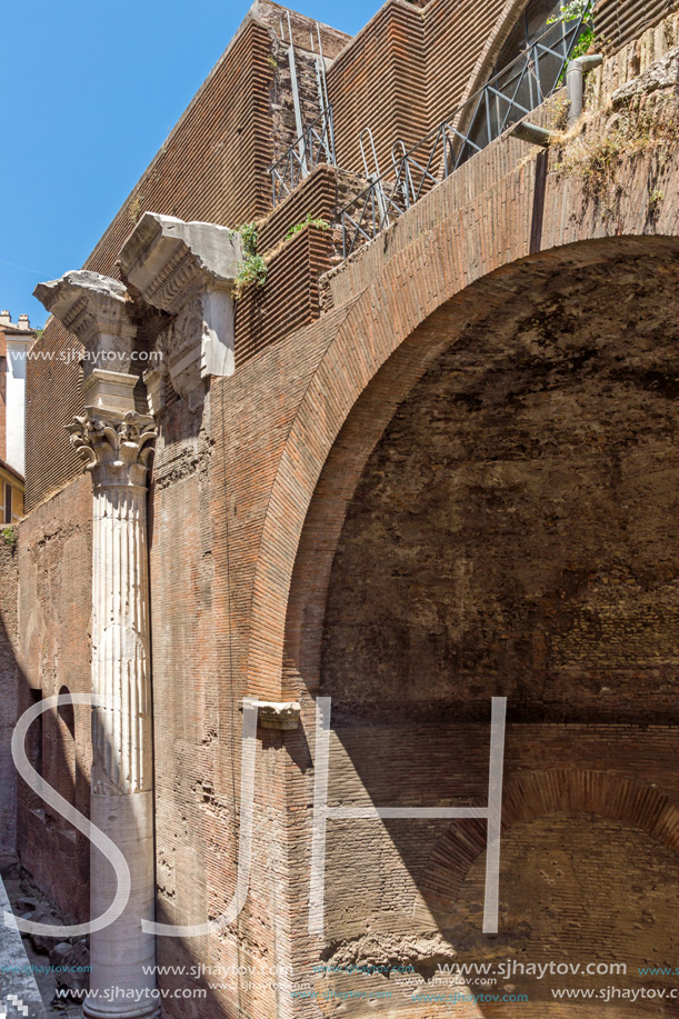 ROME, ITALY - JUNE 23, 2017: Amazing view of Pantheon in city of Rome, Italy