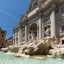 ROME, ITALY - JUNE 23, 2017: People visiting Trevi Fountain (Fontana di Trevi) in city of Rome, Italy