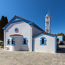 PORTO LAGOS, GREECE - SEPTEMBER 23, 2017:  Saint Nicholas Monastery located on two islands in Porto Lagos, East Macedonia and Thrace, Greece