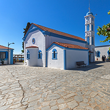 PORTO LAGOS, GREECE - SEPTEMBER 23, 2017:  Saint Nicholas Monastery located on two islands in Porto Lagos, East Macedonia and Thrace, Greece