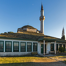Amazing Sunset view of Aslan Pasha Mosque in castle of city of Ioannina, Epirus, Greece