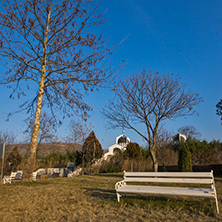 TEMPLE OF VANGA, BULGARIA - JANUARY 3, 2014:  Autumn view of Temple of Vanga near village of Rupite, Blagoevgrad region, Bulgaria