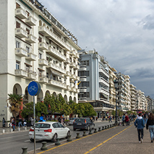 THESSALONIKI, GREECE - SEPTEMBER 30, 2017:  Amazing view of embankment of city of Thessaloniki, Central Macedonia, Greece