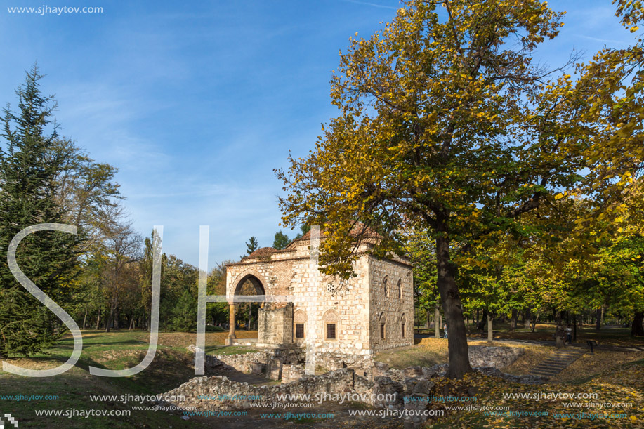 NIS, SERBIA- OCTOBER 21, 2017: Sunset view of Bali Beg Mosque in Fortress of City of Nis, Serbia