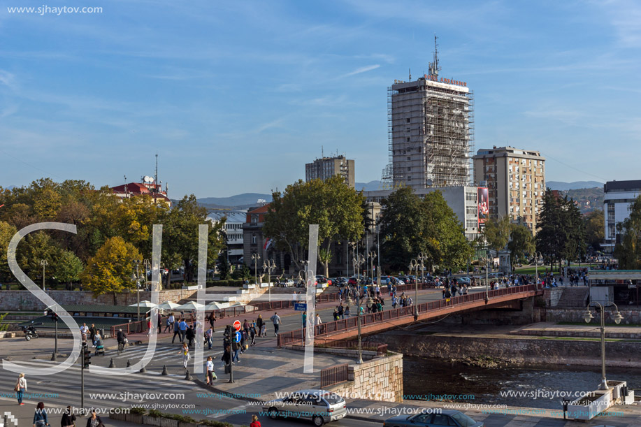 NIS, SERBIA- OCTOBER 21, 2017: Panoramic view of City of Nis from Fortress, Serbia