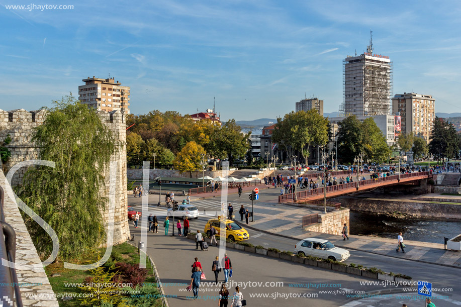 NIS, SERBIA- OCTOBER 21, 2017: Panoramic view of City of Nis from Fortress, Serbia