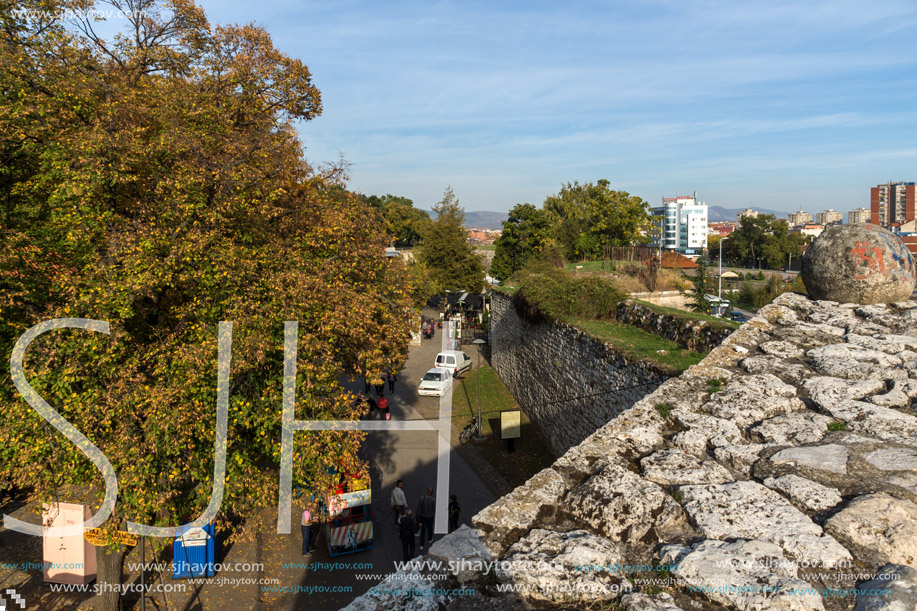 NIS, SERBIA- OCTOBER 21, 2017: Panoramic view of City of Nis from Fortress, Serbia