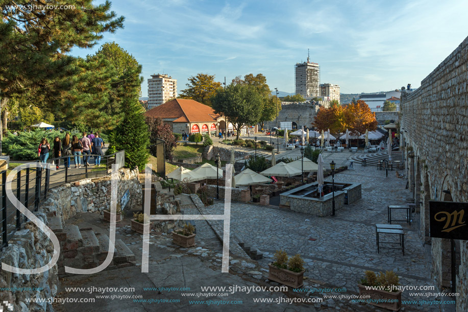 NIS, SERBIA- OCTOBER 21, 2017: Panoramic view of City of Nis from Fortress, Serbia