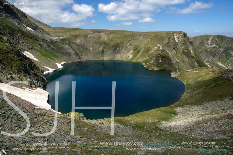 Amazing Landscape of The Eye lake, The Seven Rila Lakes, Bulgaria