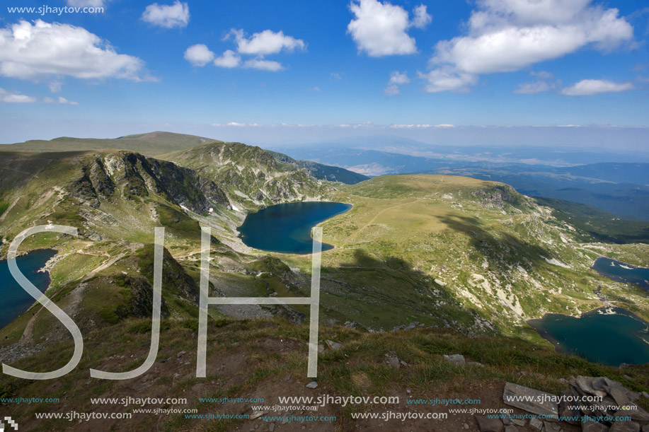 Amazing Landscape of The Twin, The Trefoil, The Eye and The Kidney lakes, The Seven Rila Lakes, Bulgaria