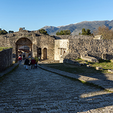IOANNINA, GREECE - DECEMBER 27, 2014: Amazing Sunset view of castle of Ioannina, Epirus, Greece