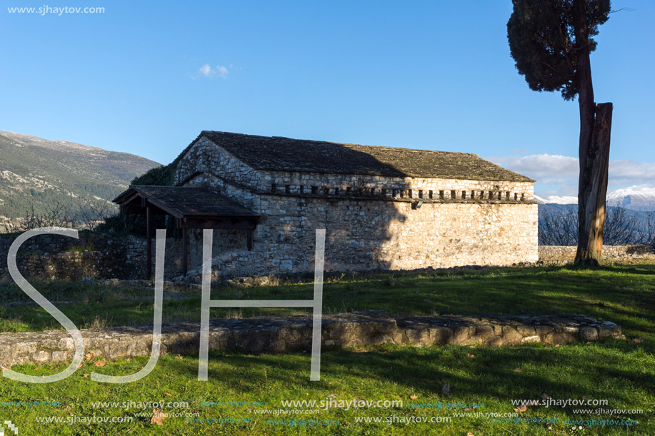 IOANNINA, GREECE - DECEMBER 27, 2014: Amazing Sunset view of Fethiye Mosque in castle of city of Ioannina, Epirus, Greece