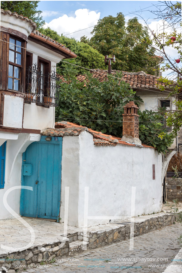 XANTHI, GREECE - SEPTEMBER 23, 2017: Street and old houses in old town of Xanthi, East Macedonia and Thrace, Greece