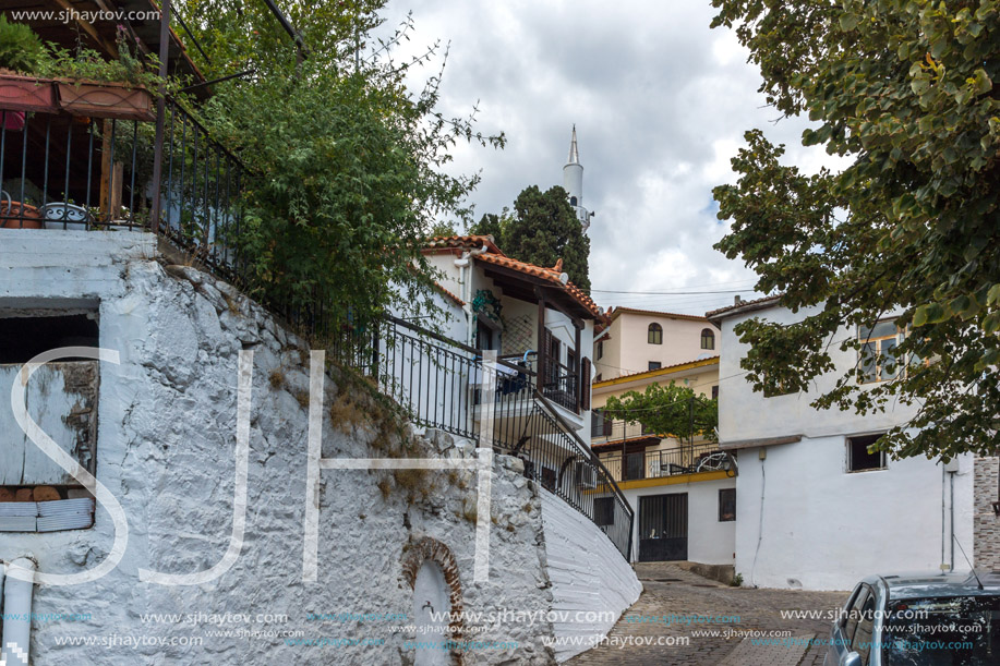 XANTHI, GREECE - SEPTEMBER 23, 2017: Street and old houses in old town of Xanthi, East Macedonia and Thrace, Greece