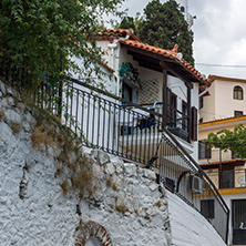 XANTHI, GREECE - SEPTEMBER 23, 2017: Street and old houses in old town of Xanthi, East Macedonia and Thrace, Greece