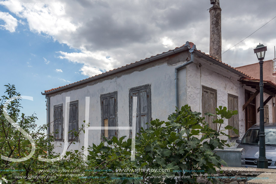 XANTHI, GREECE - SEPTEMBER 23, 2017: Street and old houses in old town of Xanthi, East Macedonia and Thrace, Greece