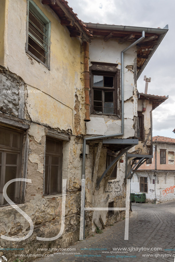 XANTHI, GREECE - SEPTEMBER 23, 2017: Street and old houses in old town of Xanthi, East Macedonia and Thrace, Greece