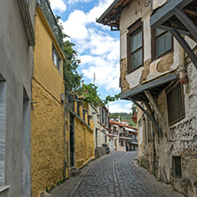 XANTHI, GREECE - SEPTEMBER 23, 2017: Street and old houses in old town of Xanthi, East Macedonia and Thrace, Greece